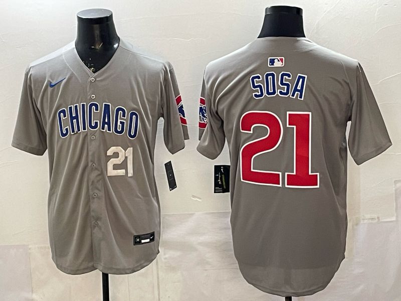 Men 2026 Chicago Cubs #21 Sosa Grey Game Nike MLB Jersey style 001->ncaa hats->Sports Caps